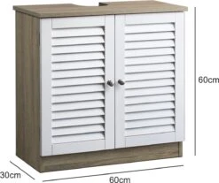 Casaria Wastafel Onderkast Met Uitsparing 60 X 30 X 60cm Witbruin -Badkamer Producten Winkel 1200x1004 3