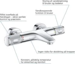 GROHE Grohtherm 1000 Performance Thermostatische Badkraan - 15cm - Met Koppelingen - Chroom - 34779000 -Badkamer Producten Winkel 1200x1026 2