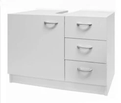 Deuba Badkamermeubel 3 Lades 63x54x30cm Wit Wastafelmeubel Onderkast -Badkamer Producten Winkel 1200x1026