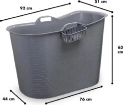 Zitbad Voor Volwassenen – 200L – Bath Bucket – Met Bruisballen – Grijs -Badkamer Producten Winkel 1200x1030