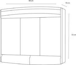 Differnz Topas-eco Spiegelkast- 3-deurs - Met Verlichting -Badkamer Producten Winkel 1200x1032 3
