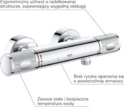 GROHE Precision Feel Thermostatische Douchekraan - EcoJoy - CoolTouch - Incl. Koppelingen - Chroom -Badkamer Producten Winkel 1200x1036