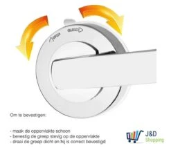 Handgreep Met Zuignap - Deurgreep -Badkamer Handgreep Met Zuignap - Douche - Helping Hand Handvat - Kunstof - Zilver - Groot -Badkamer Producten Winkel 1200x1038 6