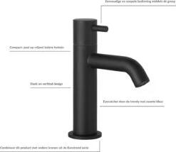 Merkloos Saqu Eurotrend Fonteinkraan - Hoog Model - Toiletkraan - Koudwaterkraan - Mat Zwart -Badkamer Producten Winkel 1200x1042 3