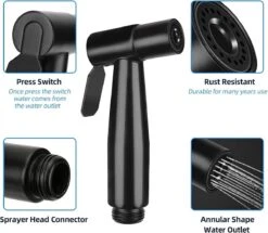 BOTC Bidet Handdouche - Shattaf - Bidet Sproeier - Bidetkraan - Zwart -Badkamer Producten Winkel 1200x1045