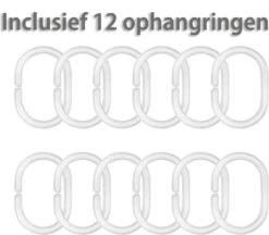 Douchegordijn - 180x200 Cm - Incl. Ringen - Waterdicht - Sneldrogend & Anti Schimmel - Wasbaar & Duurzaam - Polyester - Blue Petals -Badkamer Producten Winkel 1200x1048