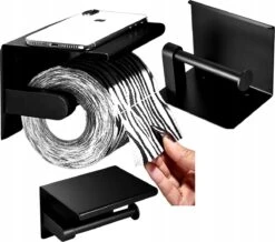 Toiletrolhouder - Wc Rol Houder Met Plankje - Inclusief Haakje - RVS - Waterbestendig - Zwart - Rheme 22 Toiletrolhouder - Wc Rol Houder Met Plankje - Inclusief Haakje - RVS - Waterbestendig - Zwart - Rheme -Badkamer Producten Winkel 1200x1059 2