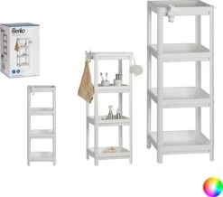 Badkamerrek/opbergkast Wit Kunststof 4-laags 36 X 23 X 100 Cm - Handdoeken En Toiletspullen Badkamerrekjes -Badkamer Producten Winkel 1200x1059