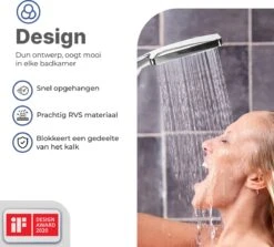 MaatWorkz - Waterbesparende Douchekop Vierkant + Douchetimer - Hoge Waterdruk - Luxe Design - 6 Standen -Badkamer Producten Winkel 1200x1081