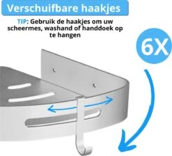 BrandtBergkamp RVS Doucherek 3 Laags – Zonder Boren – Doucherek Hangend – Badkamerrek Zilver -Badkamer Producten Winkel 1200x1087 12
