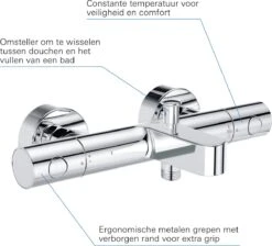 GROHE QuickFix Precision Get Thermostatische Badkraan - EcoJoy® - 15cm - Met Koppelingen - Chroom - 34774000 -Badkamer Producten Winkel 1200x1087 3