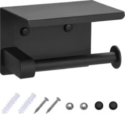 Toiletrolhouder - Wc Rol Houder Met Plankje - Inclusief Haakje - RVS - Waterbestendig - Zwart - Rheme 25 Toiletrolhouder - Wc Rol Houder Met Plankje - Inclusief Haakje - RVS - Waterbestendig - Zwart - Rheme -Badkamer Producten Winkel 1200x1091 2