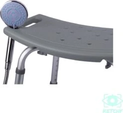 Ketchy Douchekruk - In Hoogte Verstelbaar - Douchekrukje - Roestvrij - 130kg Draagkracht - Comfortabel Zitkussen -Badkamer Producten Winkel 1200x1099 2