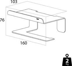 Tiger Colar - Toiletrolhouder Met Planchet - Zwart -Badkamer Producten Winkel 1200x1104 13