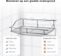 LifeGoods Zelfklevend Doucherek - 2 Stuks - Hangend Badkamer Rekje - Zonder Boren En Schroeven - RVS 14 LifeGoods Zelfklevend Doucherek - 2 Stuks - Hangend Badkamer Rekje - Zonder Boren En Schroeven - RVS -Badkamer Producten Winkel 1200x1106 3