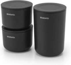 Brabantia ReNew Opbergpotjes - 3-delig - Dark Grey -Badkamer Producten Winkel 1200x1110 5