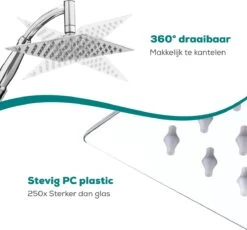 Merkloos Regendouchekop XL - Met Slang En Houder - Vierkant - ø 28 Cm - Handdouche - Hoge Druk -Badkamer Producten Winkel 1200x1118