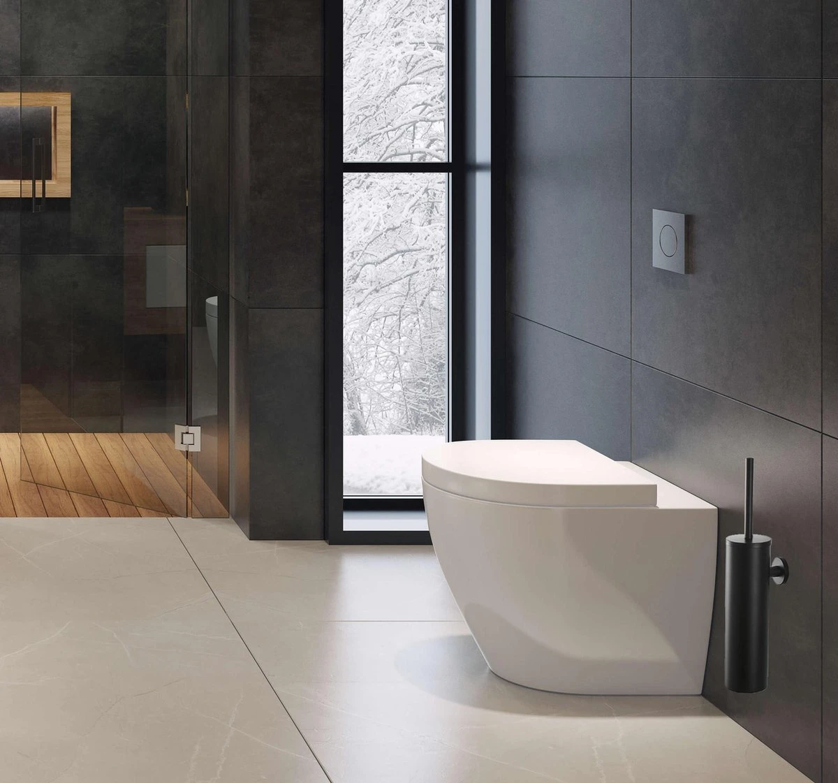 Merkloos Wc Borstel – Toiletborstel – Zwart – Met Houder – Hangend 9 Merkloos Wc Borstel – Toiletborstel – Zwart – Met Houder – Hangend - Afbeelding 7