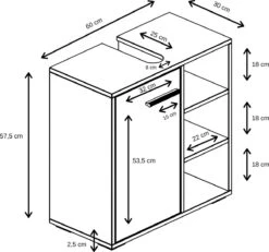 Badplaats Wastafel Onderkast Neptunus 60 Cm X 30 Cm X 60 Cm - Zwart - Badkamerkast – Staand Wastafelmeubel -Badkamer Producten Winkel 1200x1123 1