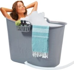 Zitbad Voor Volwassenen - Bath Bucket - Grijs - 200L -Badkamer Producten Winkel 1200x1127