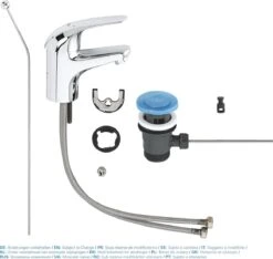 GROHE Euroeco Wastafelkraan - Met Trekwaste - Chroom - 23262000 -Badkamer Producten Winkel 1200x1135 1