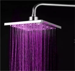 Jawes- LED Regendouche- Zilver- Douchekop- 20x20cm- Verschillende Kleuren- RVS- LED Verlichting