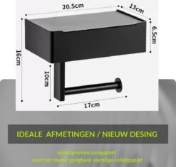 1FORME | Toiletrolhouder | WC-rolhouder | Met Plankje / Plateau | Met Opbergvak Vochtige Doekjes | RVS Zwart | Met Of Zonder Boren | 14 1FORME | Toiletrolhouder | WC-rolhouder | Met Plankje / Plateau | Met Opbergvak Vochtige Doekjes | RVS Zwart | Met Of Zonder Boren | -Badkamer Producten Winkel 1200x1141 4