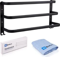 Qualux® Handdoekrek Inclusief Handdoek - 3 Stangen - Badkamer - Handdoekrek Zwart - Handdoekstang - Handdoekhouder - Handdoekenrek -Badkamer Producten Winkel 1200x1143 9