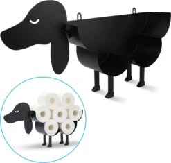 Sanics Reserverolhouder Vrijstaand - Hangend - Wandhouder - Hond - Zwart - Dier