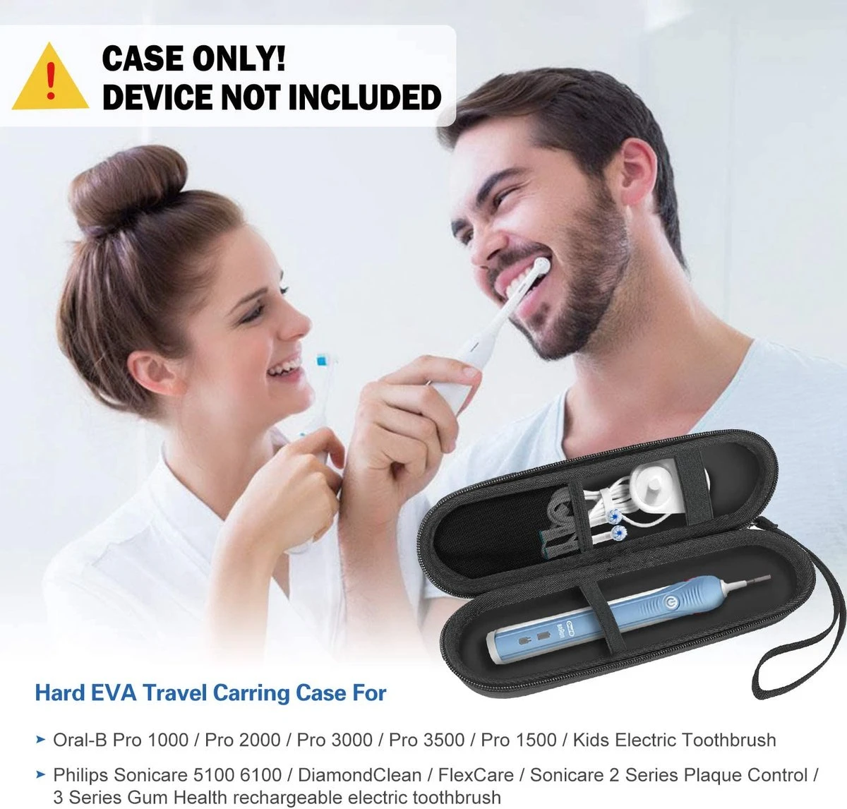 Hoes Voor Oral-B Tandenborstel, Etui, Harde Schaal, Philips Elektrische Tandenborstel, Reisetui, Draagtas, Elektrische Tandenborstelhouder, Houder, Houder, Reistas, Zwart 4 Hoes Voor Oral-B Tandenborstel, Etui, Harde Schaal, Philips Elektrische Tandenborstel, Reisetui, Draagtas, Elektrische Tandenborstelhouder, Houder, Houder, Reistas, Zwart - Afbeelding 2