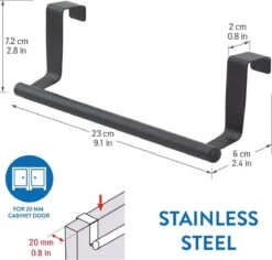 Tatkraft HORIZON - RVS Kastdeur Handdoekrek - Keukenkast Deur Handdoek/Vaatdoek Houder Rek Stang Hanger - Towel Rack Kast Deurhanger Deurhaak Keuken - Handdoekstang - Mat Zwart - 23CM 10 Tatkraft HORIZON - RVS Kastdeur Handdoekrek - Keukenkast Deur Handdoek/Vaatdoek Houder Rek Stang Hanger - Towel Rack Kast Deurhanger Deurhaak Keuken - Handdoekstang - Mat Zwart - 23CM -Badkamer Producten Winkel 1200x1147 15