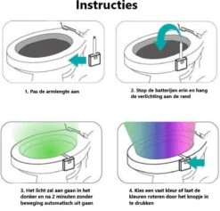 Toiletpotverlichting - Toiletpotverlichting 16 Kleuren - Toiletpot - Verlichting - Toilet Lamp - Nachtlampje Met Bewegingssensor - LED - WC - Toiletpotverlichting Met Sensor - Toiletpot Verlichting -Badkamer Producten Winkel 1200x1150 3