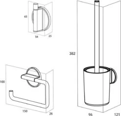 Tiger Tune - Toiletaccessoireset - Toiletborstel Met Houder - Toiletrolhouder Zonder Klep - Handdoekhaak – Messing Geborsteld / Zwart -Badkamer Producten Winkel 1200x1152 14