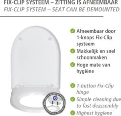 WENKO WC Bril Sindia - Wit Duroplast - Easy-Close Sluiting - Fix-Clip Bevestiging In RVS - Belastbaar Tot 300 Kg - Toiletbril - Toiletzitting -Badkamer Producten Winkel 1200x1152 7