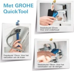 GROHE QuickFix Start Waterbesparende Wastafelkraan - Met EcoJoy® - Incl. Pop-up Waste - Chroom - 31137002 -Badkamer Producten Winkel 1200x1155 19