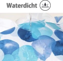 Douchegordijn - 180x200 Cm - Incl. Ringen - Waterdicht - Sneldrogend & Anti Schimmel - Wasbaar & Duurzaam - Polyester - Blue Petals -Badkamer Producten Winkel 1200x1159 1