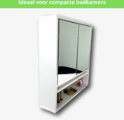 Spiegelkast - Spiegelkast Badkamer - Spiegel - Badkamerkast - Wit - B56 X D13 X H58 Cm -Badkamer Producten Winkel 1200x1160 1