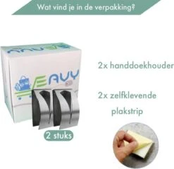 RVS Handdoekhouder 2 Stuks - Zelfklevend - Design Handdoek / Theedoek Klem - Handdoek Klem - Handdoek Haak -Badkamer Producten Winkel 1200x1161 16