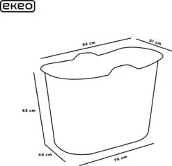 EKEO Zitbad - 200L - Voor Volwassenen - Zwart -Badkamer Producten Winkel 1200x1161 5