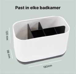 Merkloos Tandenborstelhouder Vrijstaand - Badkamer Organizer Met Lekbak - Badkamer Accessoires - 6 Sorteervakken - Tandenborstel - Wit Met Zwart -Badkamer Producten Winkel 1200x1165 11