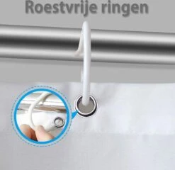 Douchegordijn - 180x200 Cm - Incl. Ringen - Waterdicht - Sneldrogend & Anti Schimmel - Wasbaar & Duurzaam - Polyester - Blue Petals -Badkamer Producten Winkel 1200x1166 1