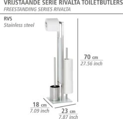WENKO Toiletbutler Rivalta RVS Mat - Toiletborstel Met Houder, Toiletrolhouder En Reserverolhouder -Badkamer Producten Winkel 1200x1166 6