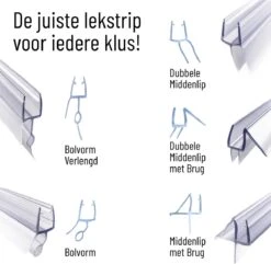 Simple Fix Lekstrip - Douchestrip - Waterkering - 80CM Lang - 6MM Glasdikte - Lekdorpel & Dubbele Middenlip -Badkamer Producten Winkel 1200x1171