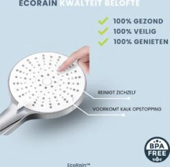 EcoRain™ Waterbesparende Douchekop Mark Met WATERFILTER - 50% Waterbesparend - Regendouche - 5 Sproeistanden - Hoge Druk - Betere Huid - Handdouche - Luxe Moderne Douchekop - Hoge Kwaliteit - Chrome -Badkamer Producten Winkel 1200x1175 3