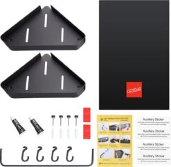 Cgoods Doucherek 2 Laags - Doucherek Zonder Boren - Doucherekje - Douchemandje - Badkamerrek - Badkamer Accessoires - Zwart -Badkamer Producten Winkel 1200x1177 10