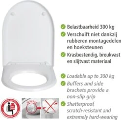 WENKO WC Bril Sindia - Wit Duroplast - Easy-Close Sluiting - Fix-Clip Bevestiging In RVS - Belastbaar Tot 300 Kg - Toiletbril - Toiletzitting -Badkamer Producten Winkel 1200x1184 1