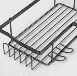 STRICX Doucherekhoek 2 Laags Zwart - Zonder Boren - Zelfklevend Doucherek - Doucherek - Doucherek Voor Badkamer/ Keuken - Doucherek Met Plakstrip - Keukenrek Met Plakstrip - Badrek Douche – Doucherek Hoekvorm - Badkamerrek Douchemandje -Badkamer Producten Winkel 1200x1184 2