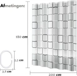 VAIVE Douchegordijn 180x200 - Anti Schimmel - Douchegordijnen -Badkamer Producten Winkel 1200x1189 1