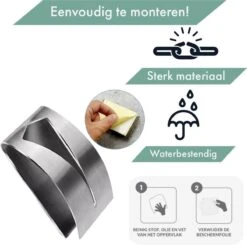 RVS Handdoekhouder 2 Stuks - Zelfklevend - Design Handdoek / Theedoek Klem - Handdoek Klem - Handdoek Haak -Badkamer Producten Winkel 1200x1190 14