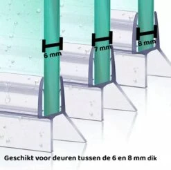 Minismus Douchedeurafdichting Met Waterkering (2 Strips Van 1 Meter, Makkelijk Inkortbaar) - Waterstopper Geschikt Voor Glas Van 6 Tot 8 Mm - Douchedorpel - Lekstrip Voor Horizontale Bevestiging -Badkamer Producten Winkel 1200x1193